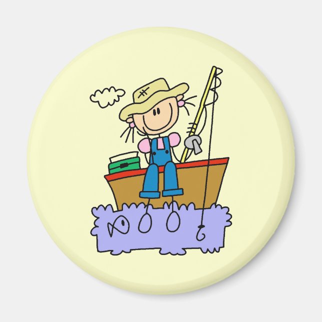 Imán Chica de palitos pescando (Frente)