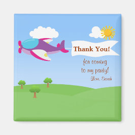 Imán Chica de pancartas de avión Gracias Magnet