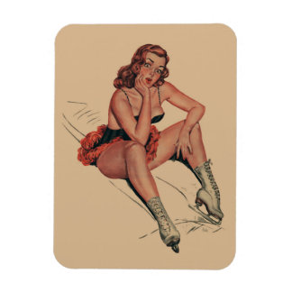 Imán Chica de patinaje sobre hielo vintage