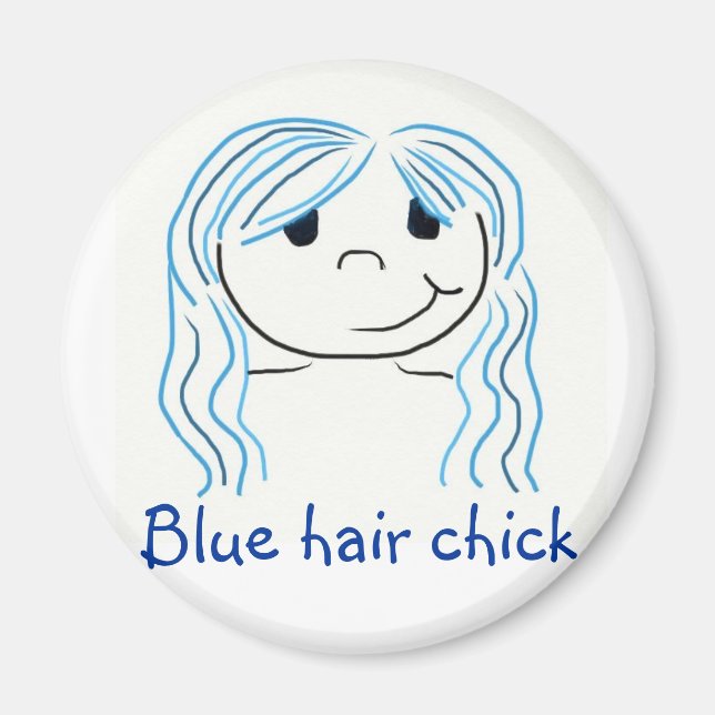 Imán Chica de pelo azul (Frente)