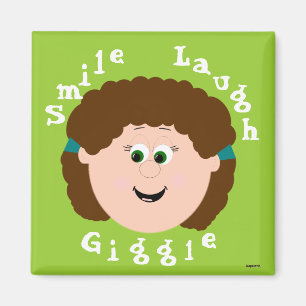 Imán Chica de pelo de curly marrón