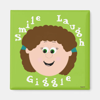 Imán Chica de pelo de curly marrón