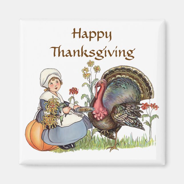 Imán Chica de peregrino - opción de texto Personalizar (Frente)