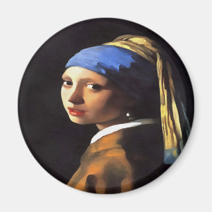 Imán Chica de Perla tras Johannes Vermeer