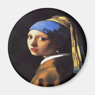 Imán Chica de Perla tras Johannes Vermeer