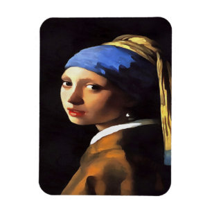 Imán Chica de Perla tras Johannes Vermeer