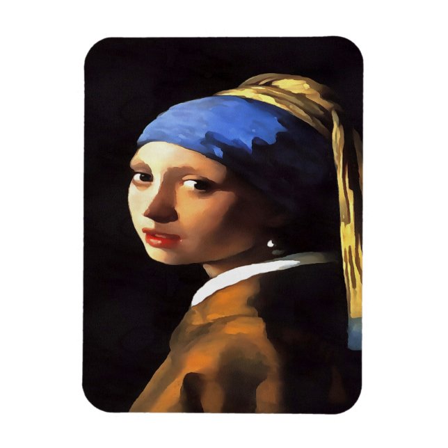 Imán Chica de Perla tras Johannes Vermeer (Vertical)