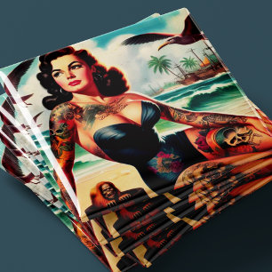 Imán Chica de playa tatuada