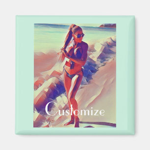 Imán Chica de playa Thunder_Cove