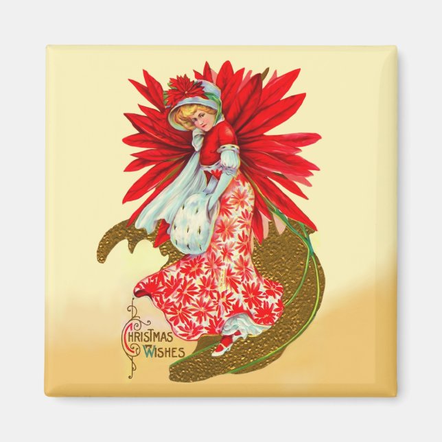 Imán Chica de Poinsettia (Frente)