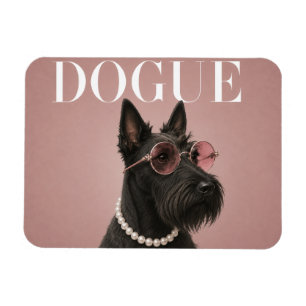 Imán Chica de portada perro terrier escocés rosa
