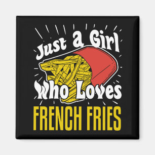 Imán Chica de regalos divertidos de Fries franceses