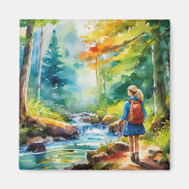 Imán Chica de senderismo