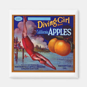 Imán Chica de submarinismo California Apples
