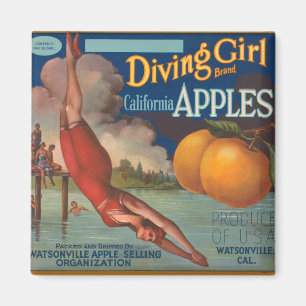 Imán Chica de submarinismo, manzanas de California