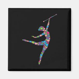 Imán Chica de torbellino de tambor - Silhouette Dancing