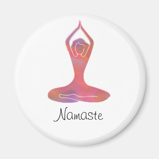 Imán Chica de yoga Namaste Magnet (Frente)