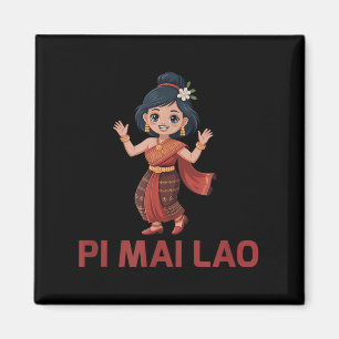 Imán Chica del Año Nuevo Laos Pi Mai Lao