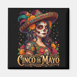Imán Chica del cinco de mayo fiesta mexicana 5 de mayo 