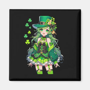 Imán Chica del Día de San Patricio, Kawaii Leprechaun C