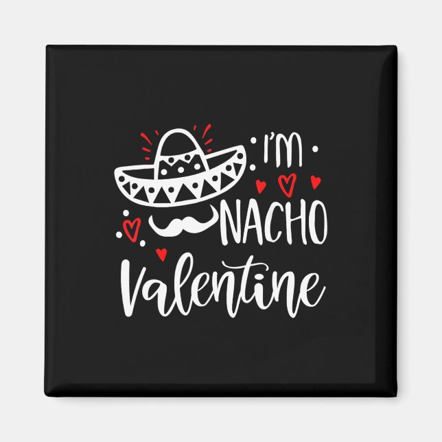 Imán Chica del Día de San Valentín de Nacho Divertido (Frente)
