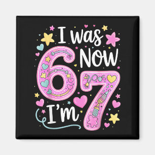 Imán Chica divertida cumpleaños número 67 meme 7 años F