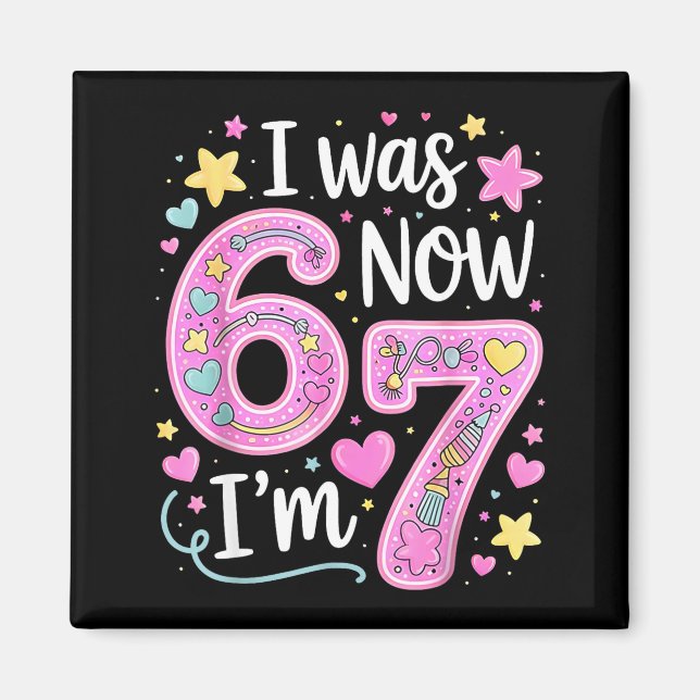 Imán Chica divertida cumpleaños número 67 meme 7 años F (Frente)