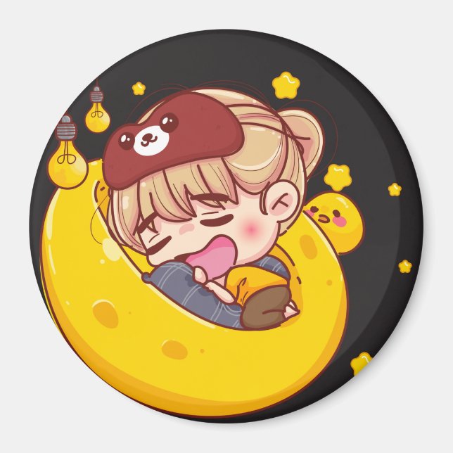 Imán Chica durmiente de Kawaii (Frente)