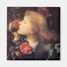 Chica eligiendo una hermosa flor (por G.F. Watts)