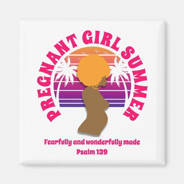 Imán Chica EMBARAZADA cristiana SUMMER Afro Queen (Frente)