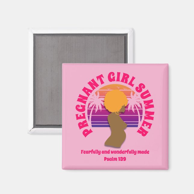 Imán CHICA EMBARAZADA Personalizado DE VERANO Christian (Anverso/Reverso)