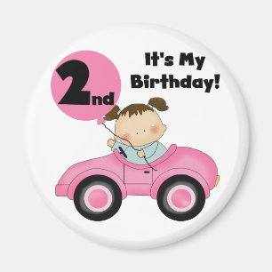 Imán Chica en camisetas y regalos de segundo cumpleaños