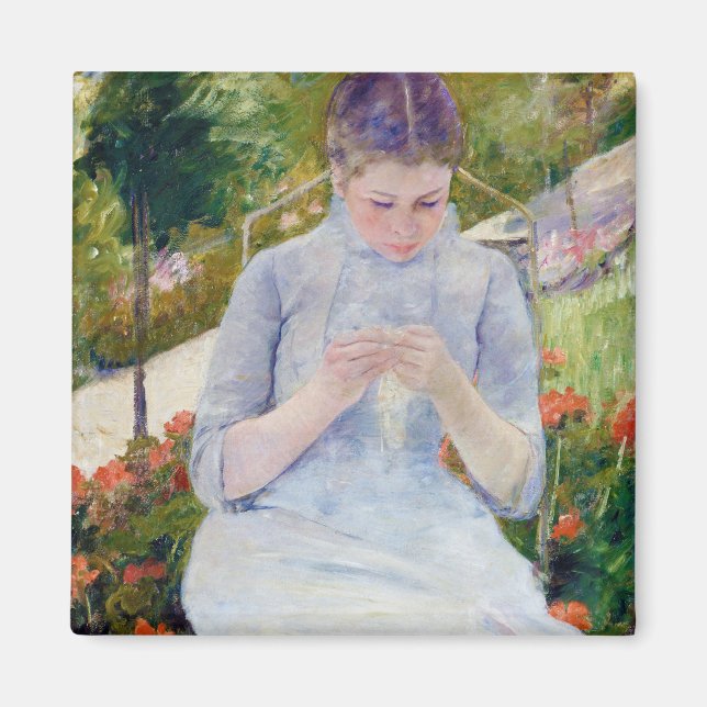 Imán Chica en el Jardín, Mary Cassatt (Frente)