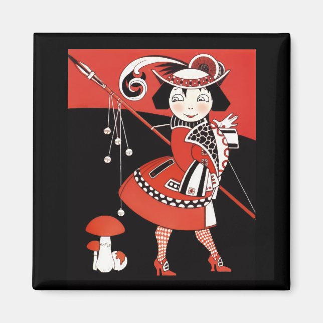 Imán Chica en rojo (Frente)
