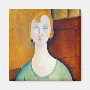 Imán Chica en una blusa verde, Modigliani
