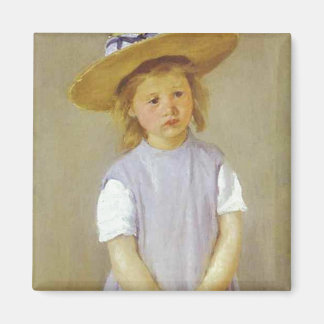 Imán Chica en una Gorra de paja, Mary Cassatt