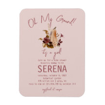 Chica Floral de Boho Fall - Baby Shower Photo Magn