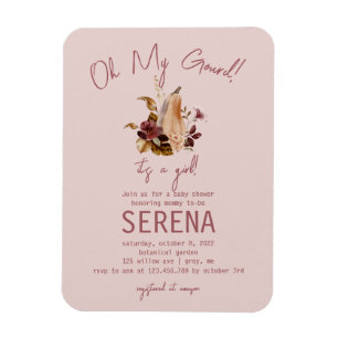Imán Chica Floral de Boho Fall - Baby Shower Photo Magn