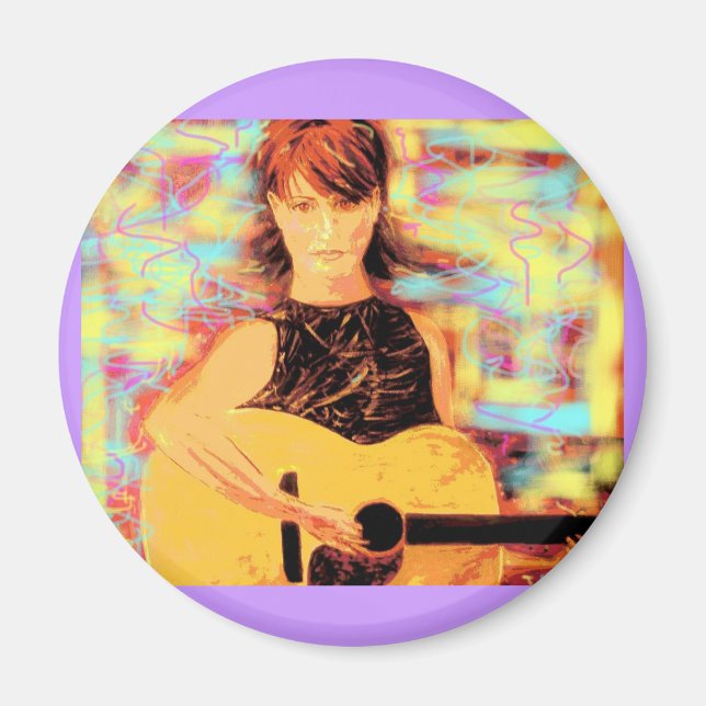 Imán chica folksinger (Frente)