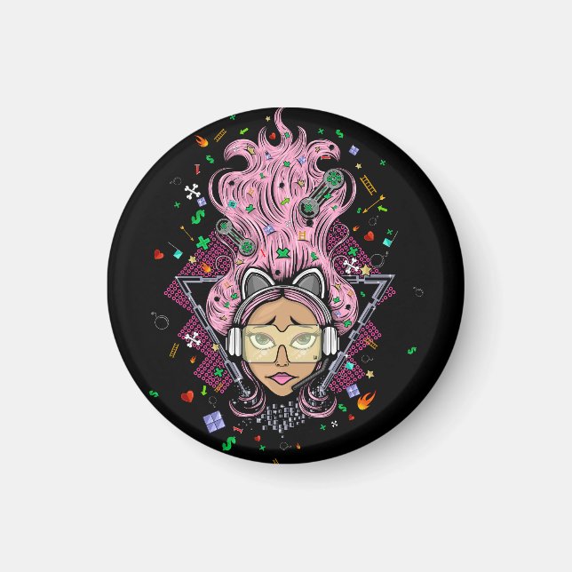 Imán Chica Gamer (Frente)