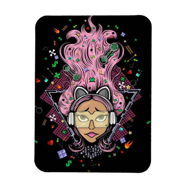 Imán Chica Gamer (Vertical)