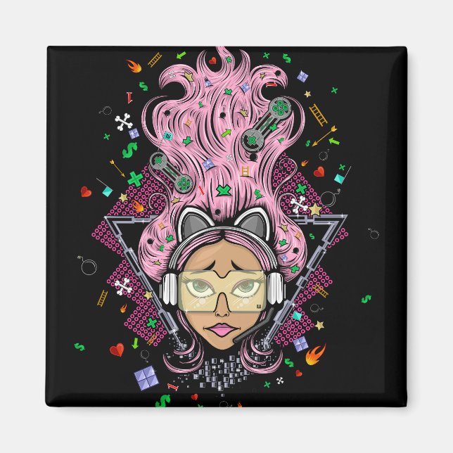 Imán Chica Gamer (Frente)