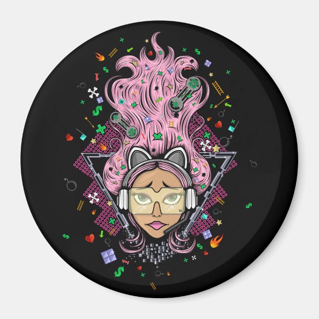 Imán Chica Gamer (Frente)