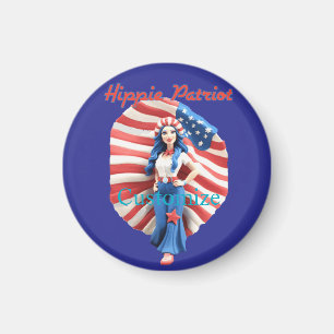 Imán Chica hippie patriótico Thunder_Cove