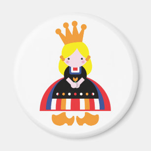 Imán Chica holandés en el día de la reina