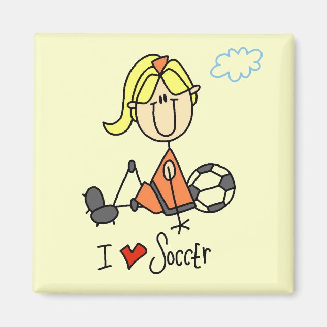 Imán Chica I Love Soccer T-shirts and Gifts (Frente)