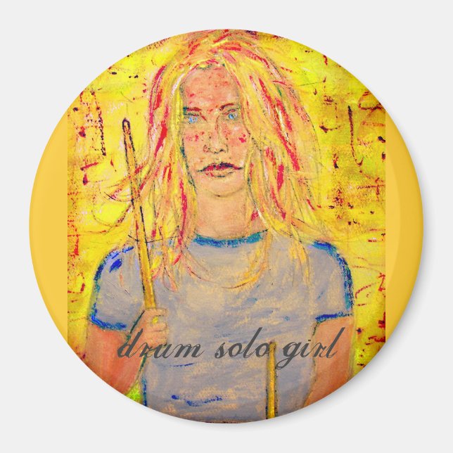 Imán chica individual de tambor (Frente)