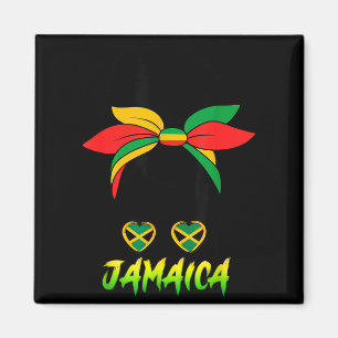 Imán Chica Jamaicana Bandera De Jamaica Orgullo Mujer N