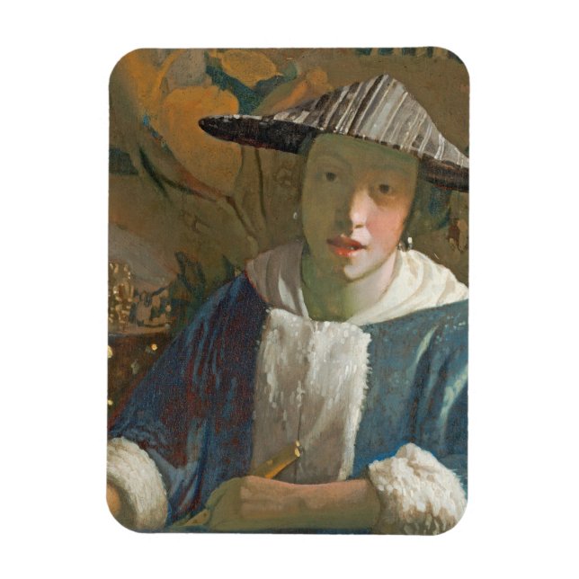 Imán Chica joven con flauta, c.1665-70 (Vertical)