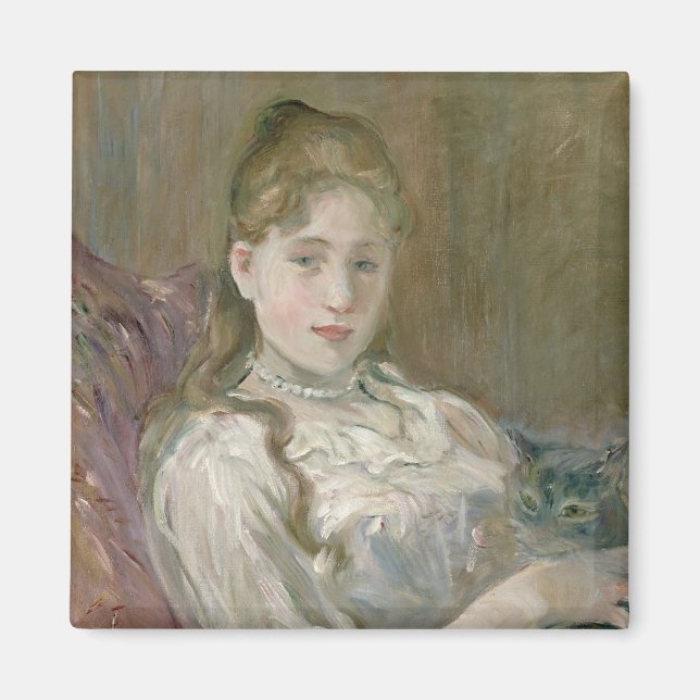 Imán Chica joven con gato, 1892 (Frente)